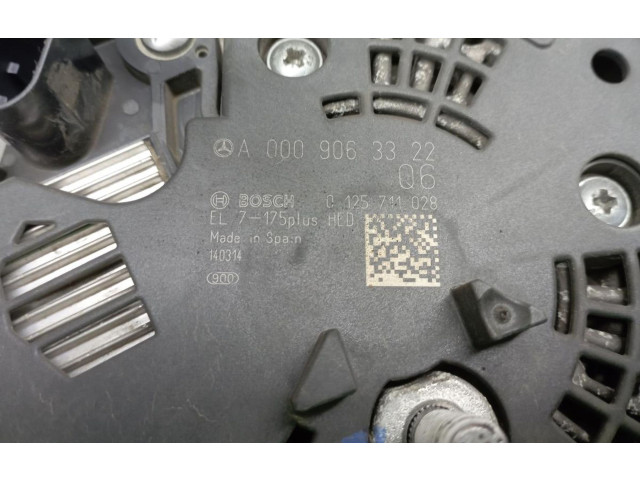 Генератор A0009063322, 0125711028   Mercedes-Benz GLA W156      