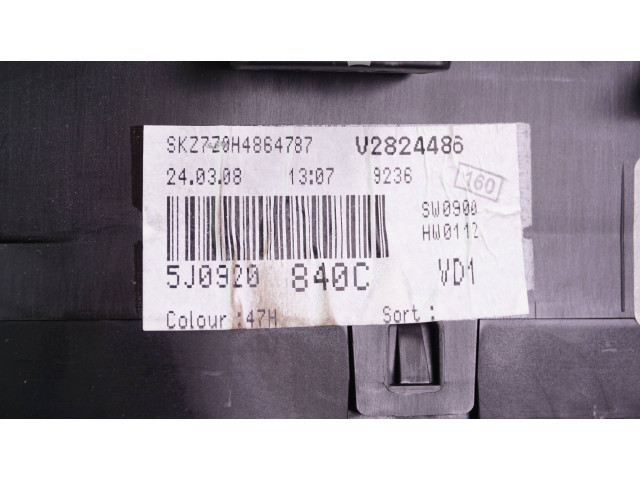 Панель приборов 5J0920840C Skoda Fabia Mk2 (5J)