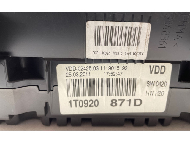 Панель приборов 1T0920871D, VDD0242503 Volkswagen Touran II