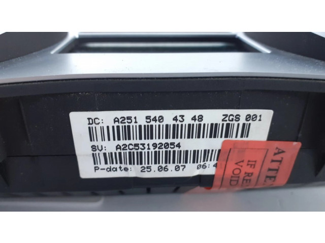 Přístrojová deska Mercedes-Benz R W251 2010 A2515404348