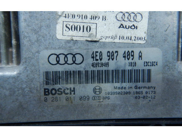 Řídící jednotka 0281011099, 0281011099 Audi A8 S8 D3 4E 2003