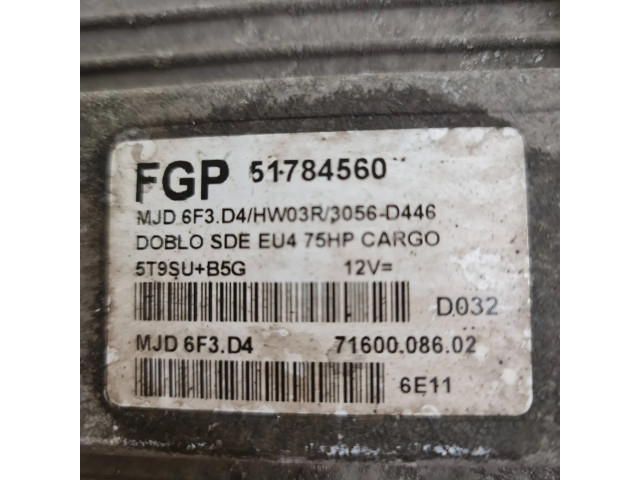 Řídící jednotka 51784560, 7160008602 Fiat Doblo 2007