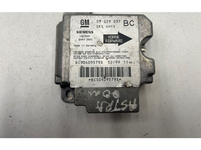 Блок управления надувных подушек 09229037, 1923594   Opel Astra G