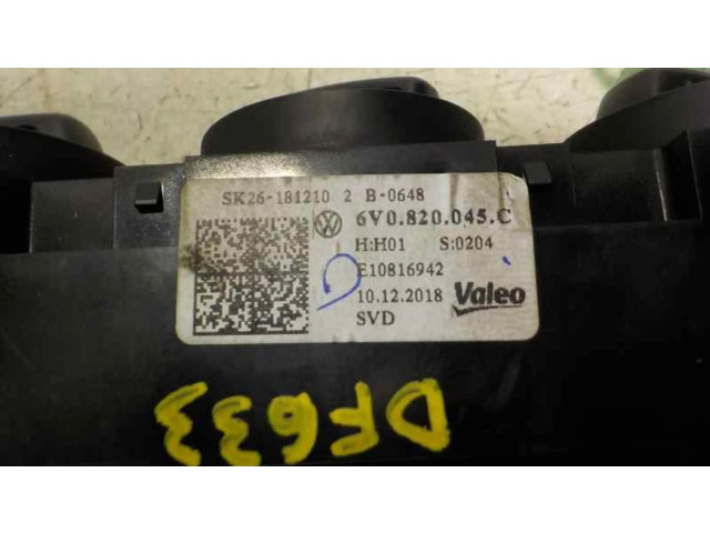 Модуль блока управления кондиционером 6V0820045C9B9, 6V0820045C   Skoda Fabia Mk3 (NJ)