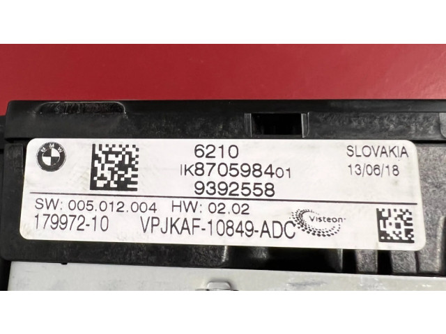 Přístrojová deska  BMW X3 G01 2020 9392558, 62109392558  