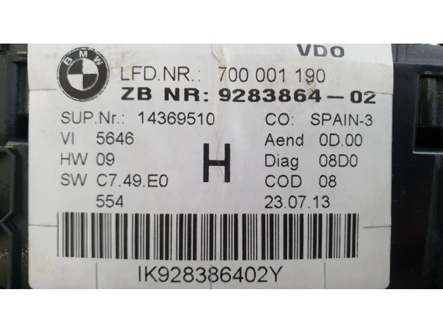 Панель приборов 9283864 BMW Z4 E89