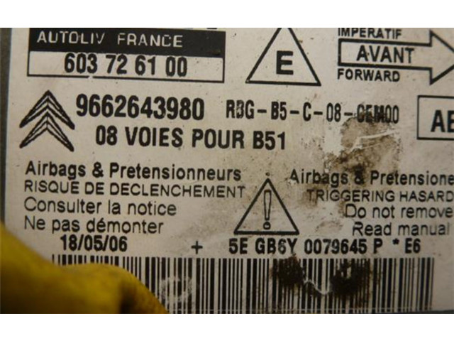 Блок подушек безопасности 9662643980, 603726100   Citroen C4 I