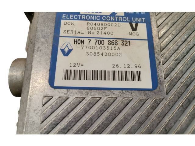 Блок управления двигателя 7700868321, 3085430002 Volvo S40, V40