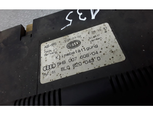 Блок управления климат-контролем 8L0820043D   Audi A3 S3 8L
