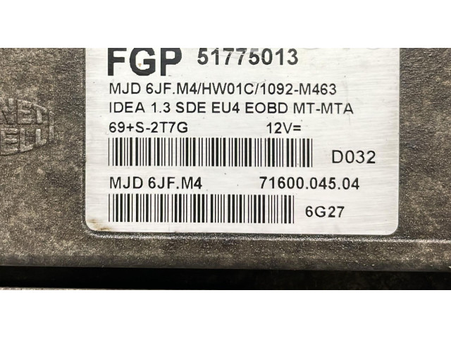 Комплект блоков управления 51775013, 51775013 Fiat Idea