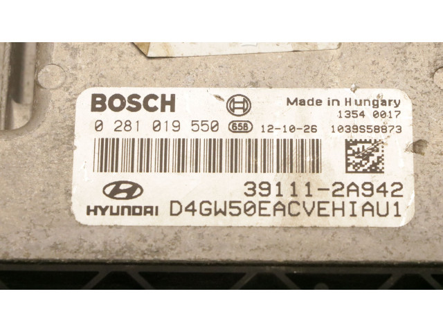 Блок управления двигателя 39111-2A942, 0281019550 KIA Ceed