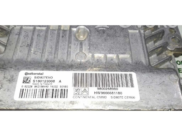 Блок управления двигателем Блок управления 9800268980, S180123008A   Citroen DS4