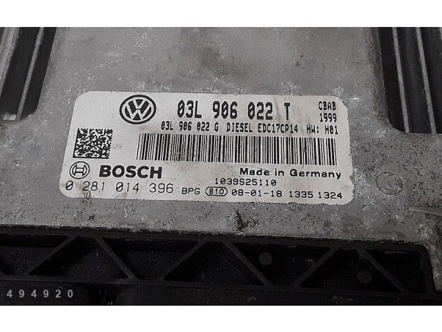 Řídící jednotka 03l906022t, 0281014396 Volkswagen Tiguan 2008