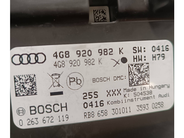 Панель приборов 4G8920982K, 0263672119 Audi A7 S7 4G