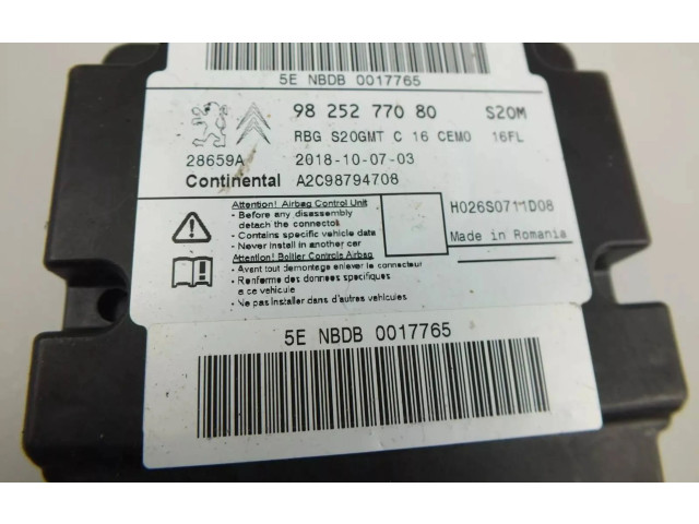 Блок подушек безопасности 9825277080   Citroen C3 Aircross