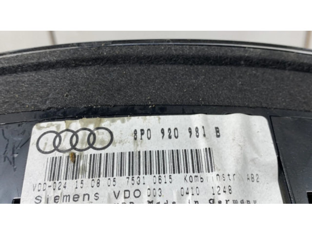 Панель приборов 8P0920981B Audi A3 S3 A3 Sportback 8P