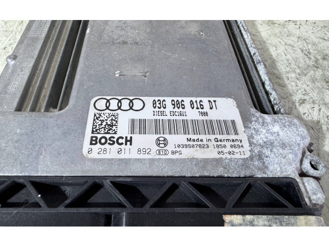 Блок управления двигателя 03G906016DT, 0281011892 Audi A3 S3 8P