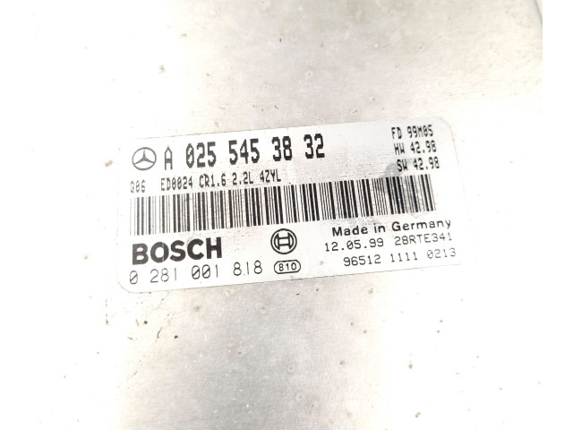 Řídící jednotka A0255453832, 0281001818   Mercedes-Benz C W202 1993