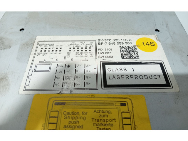 Блок управления HiFi audio 3T0035156B, 7648259360 Skoda Superb B6 (3T) для двигателя BMP