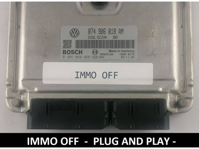 Блок управления двигателя 074906018AM, 0281010458 Volkswagen Transporter - Caravelle T4