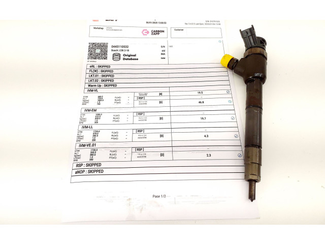 Форсунка 16450RZ0G01, 0445110532    Honda HR-V   