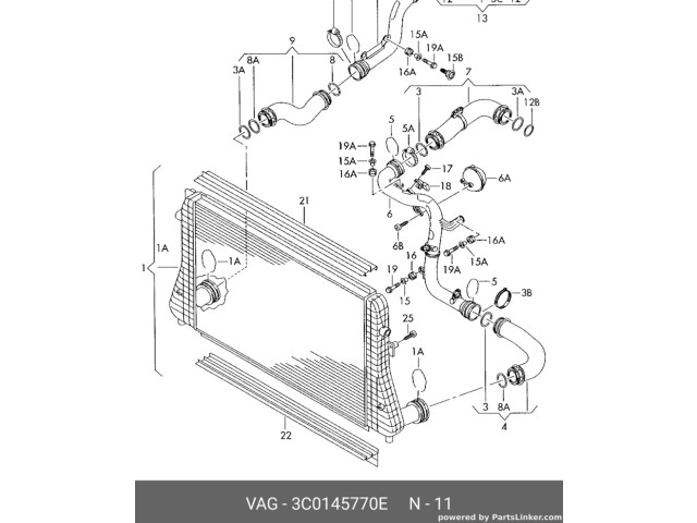 Интеркулер  3C0145770E   Volkswagen PASSAT B6 