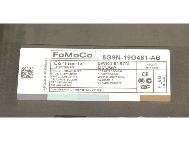 Блок управления 8G9N-19G481-AB, 5WK49167N Jaguar XF X250