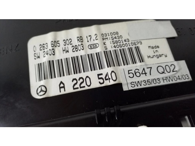 Панель приборов A2205405647   Mercedes-Benz S W220       
