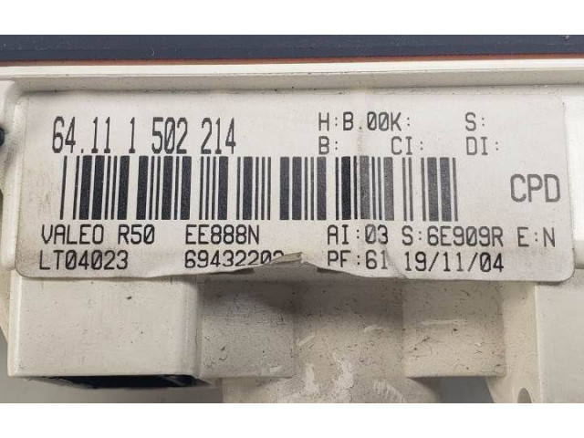 Блок управления климат-контролем 64111502214   Mini One  Cooper R50  53