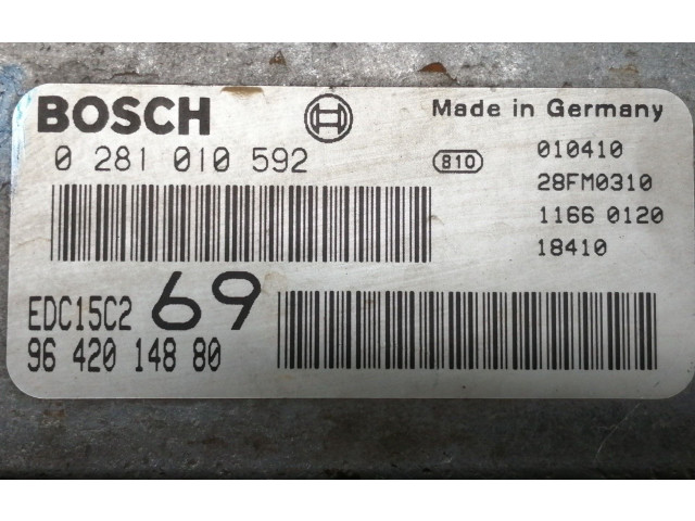 Блок управления двигателя 0281010592, EDC15C269 Peugeot 306