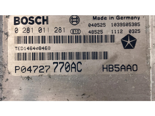 Řídící jednotka P04727770AC, 0281011281 Chrysler Voyager 2006