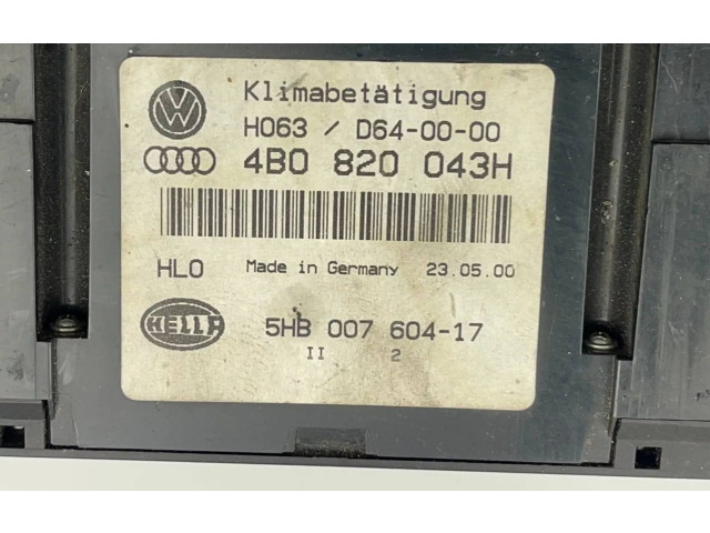 Блок управления климат-контролем 4B0820043H Audi A6 S6 C5 4B