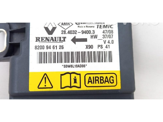 Блок подушек безопасности 8201163278, 8200946126 Dacia Sandero