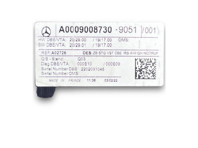 Блок комфорта NR76, A0009008730   Mercedes-Benz GLB x247   