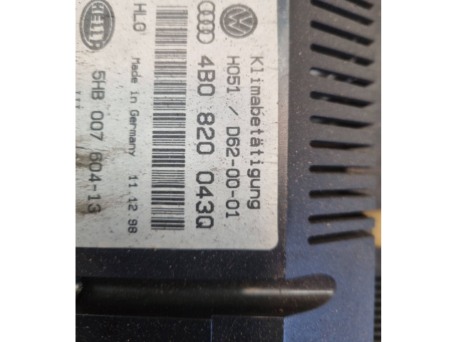 Блок управления климат-контролем D620001, 5HB00760413   Audi A6 S6 C5 4B