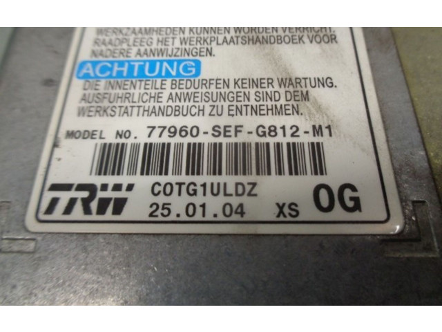 Блок подушек безопасности 77960SEFG812 Honda Accord