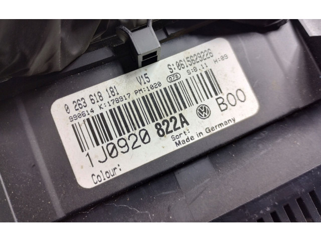 Панель приборов 1J0920822A, 1J0920822A   Volkswagen Bora       