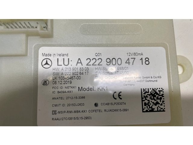 Блок управления A2229004718 Mercedes-Benz E AMG W213