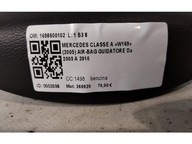 Подушка безопасности водителя A16986001029116, 266920   Mercedes-Benz A W169