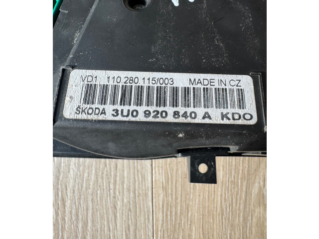 Панель приборов 3U0920840A, 110280115003 Skoda Superb B5 (3U)