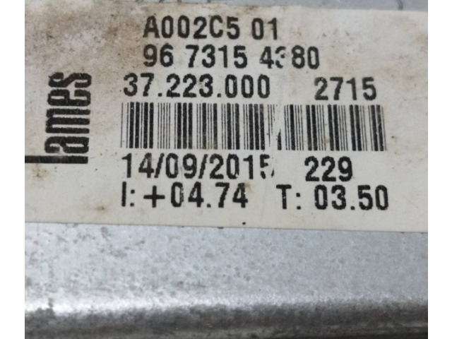 Передний комплект электрического механизма для подъема окна 9673154380, A002C501 Peugeot 208