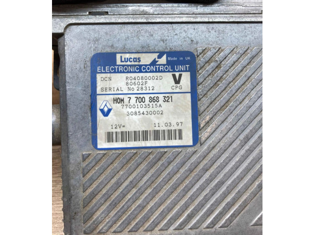 Блок управления двигателем Блок управления 7700868321, 7700103515A Volvo S40, V40