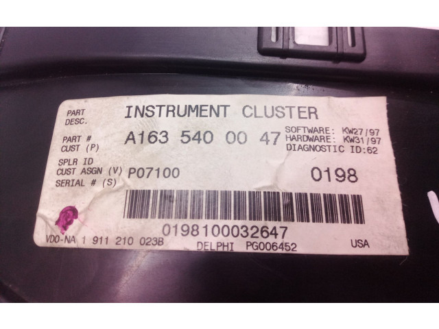 Přístrojová deska  Mercedes-Benz ML AMG W164 1998 A1635400047, A1635400047  