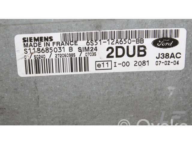Блок управления двигателя 6S5112A650BB   Ford Ka