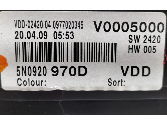 Přístrojová deska Volkswagen Tiguan 2007 5N0920970D, A2C53025560MZ