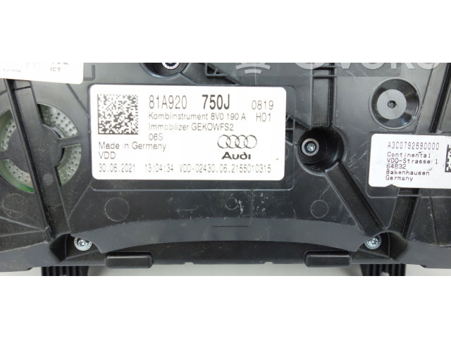 Панель приборов 81A920750J, 81A920750J Audi Q2 -