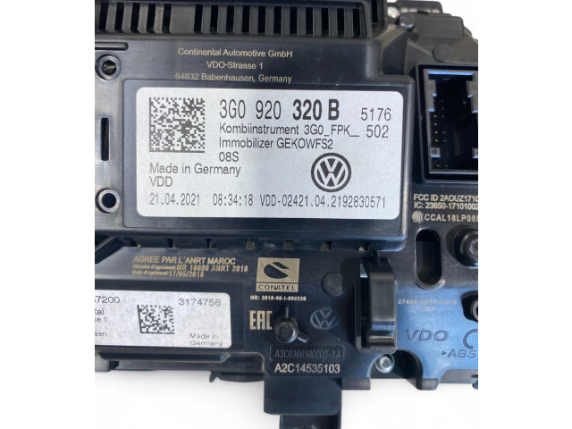Přístrojová deska  Volkswagen Tiguan 2021 3G0920320B  