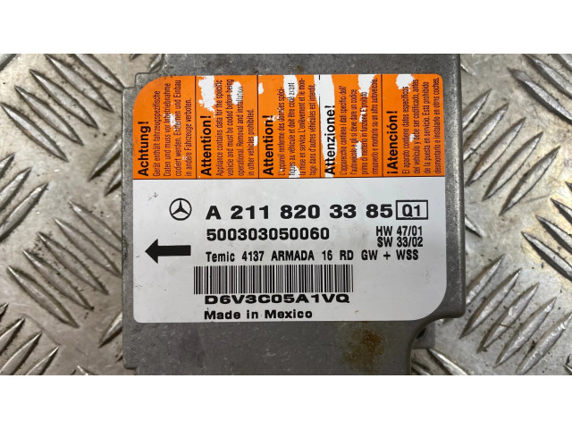 Блок подушек безопасности A2118203385, D6V3C05A1VQ   Mercedes-Benz E W211
