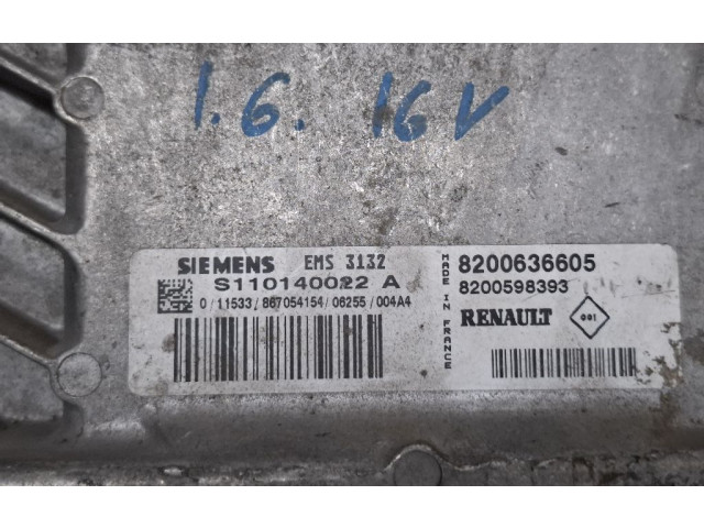 Блок управления двигателя 8200636605, DA006153510   Dacia Logan I