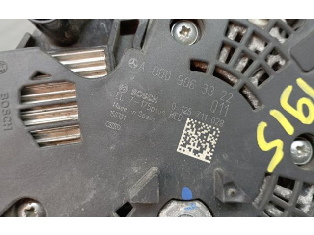 Генератор A0009063322, 0125711028   Mercedes-Benz A W176      